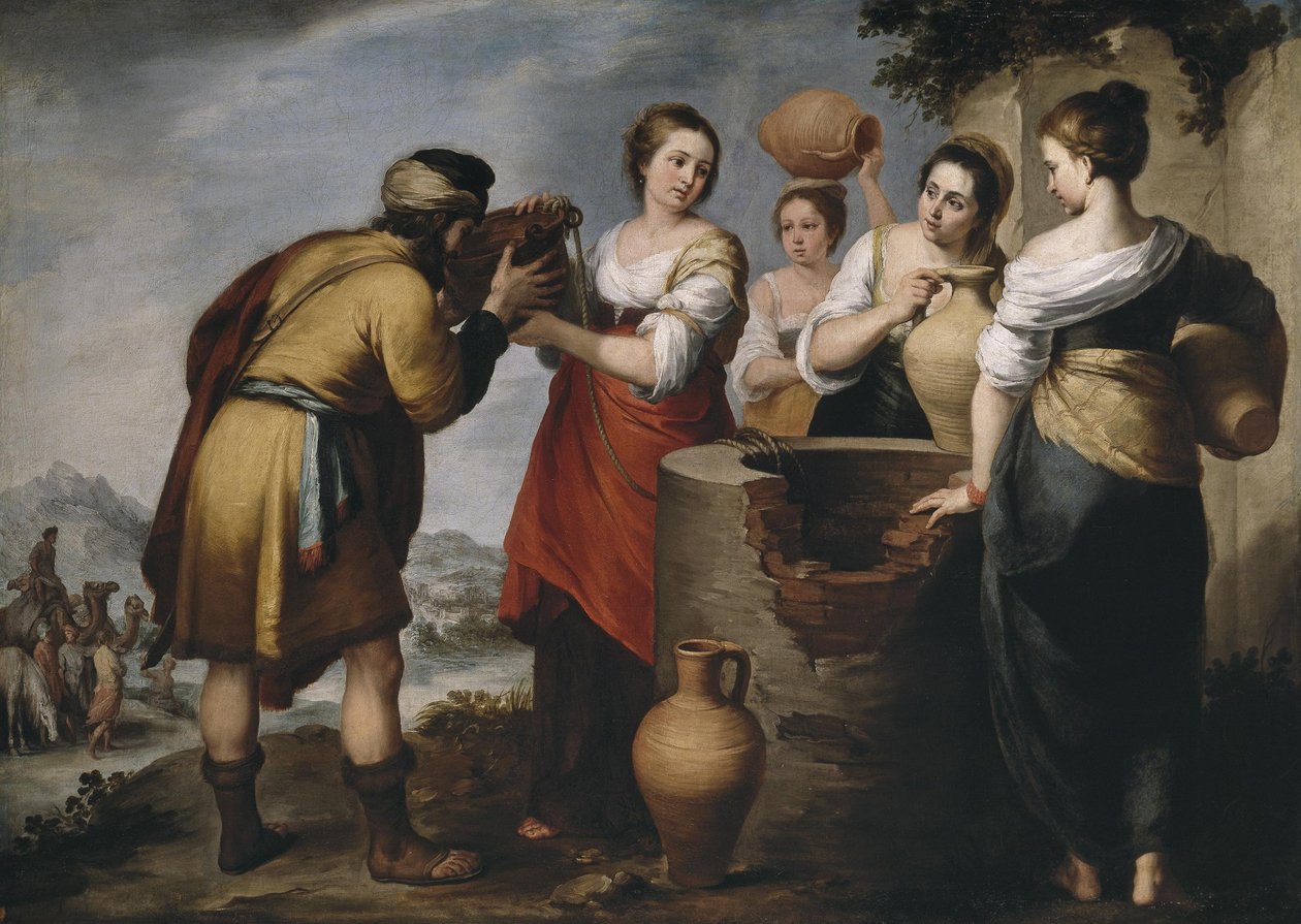 Rebecca a Eliezer od Bartolomé Esteban Murillo