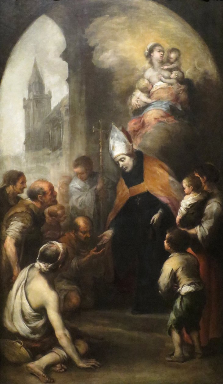 Svatý Tomáš z Villanova dává almužnu chudým od Bartolomé Esteban Murillo