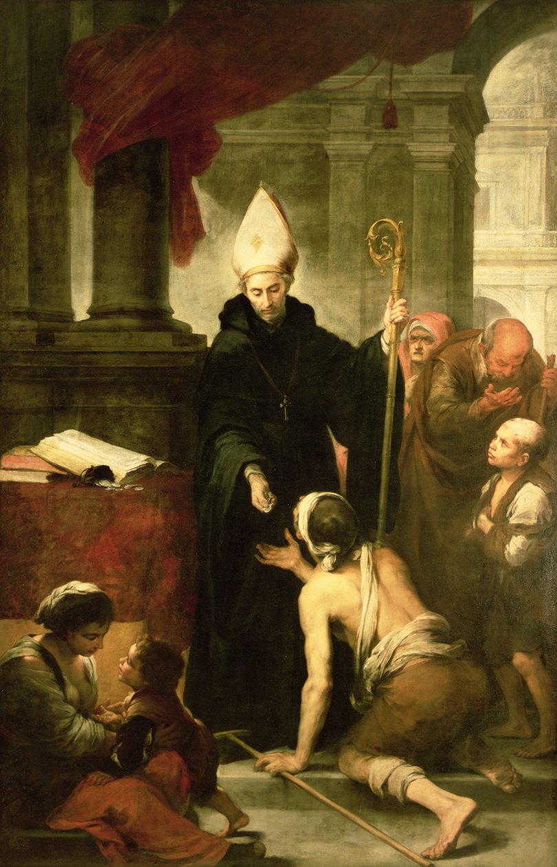 Svatý Tomáš z Villanuevy rozdává almužnu, 1678 od Bartolomé Esteban Murillo