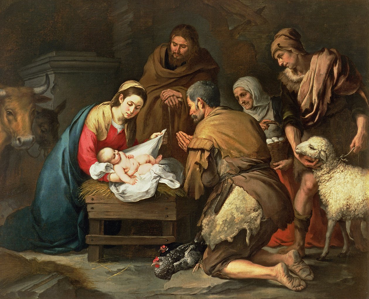 Klanění pastýřů, kolem roku 1650 od Bartolomé Esteban Murillo