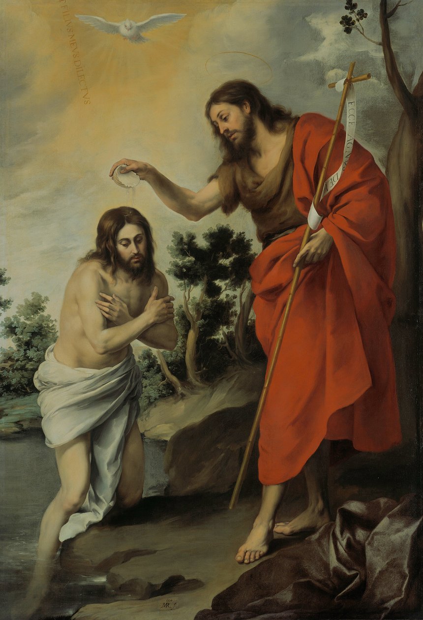 Křest Kristův od Bartolomé Esteban Murillo