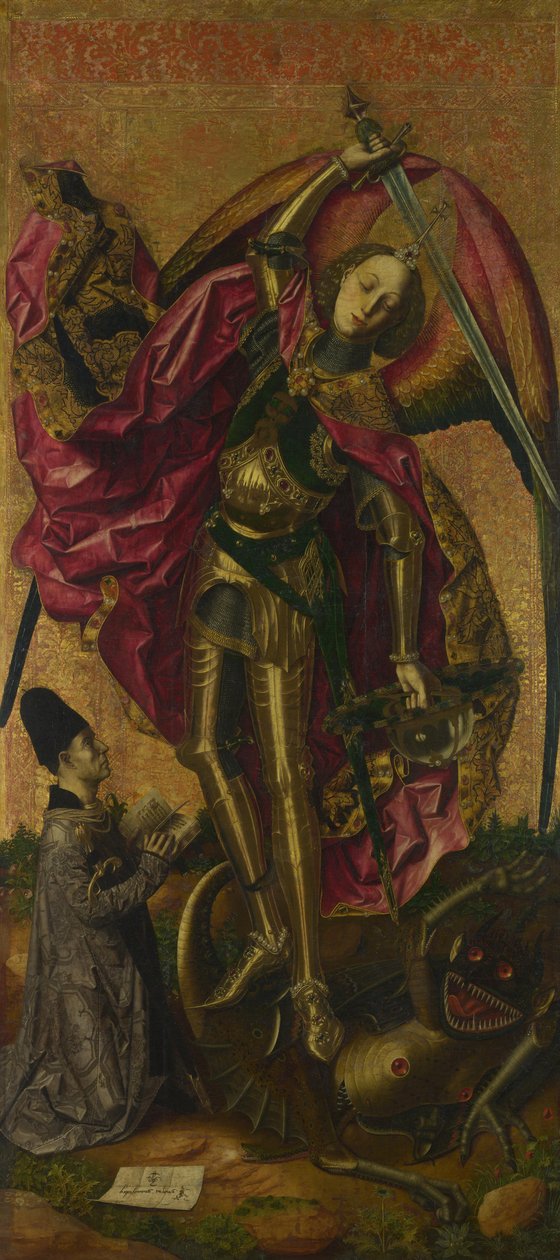 Svatý Michael triumfuje nad ďáblem, 1468 od Bartolomé Bermejo