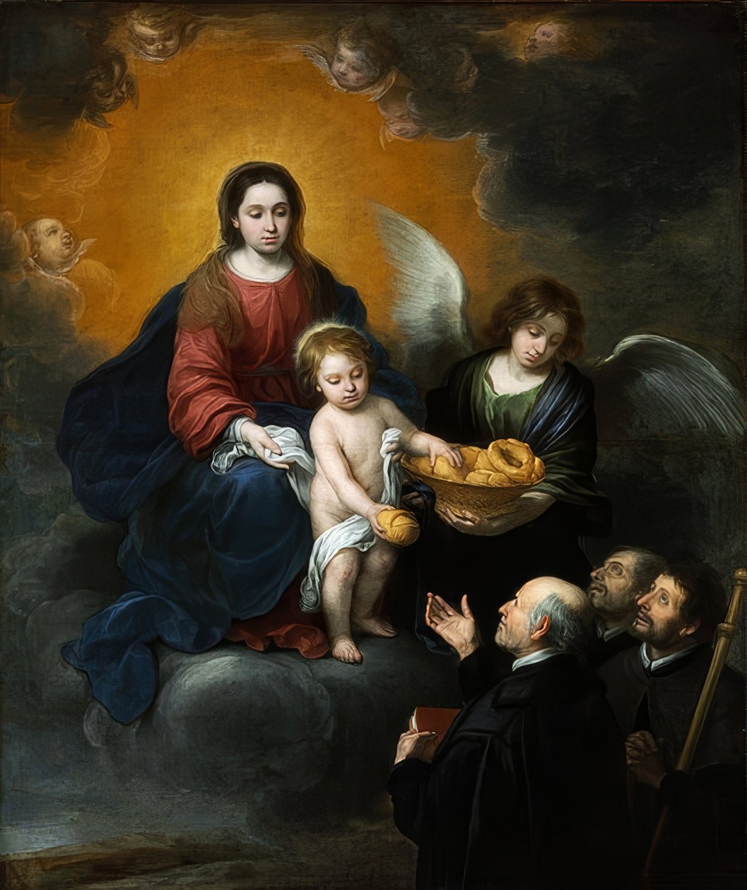 Kristovo dítě rozdává chléb poutníkům. 1678 od Bartolomé Esteban Murillo