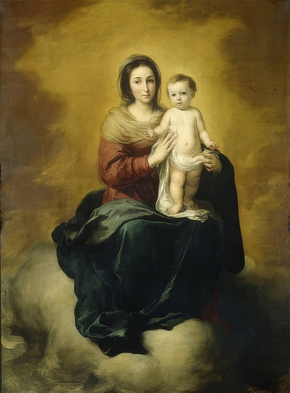Madonna s dítětem. 1660-80 od Bartolomé Esteban Murillo