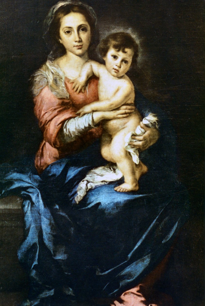 Panna Maria s dítětem, c1638-1682 od Bartolomé Esteban Murillo