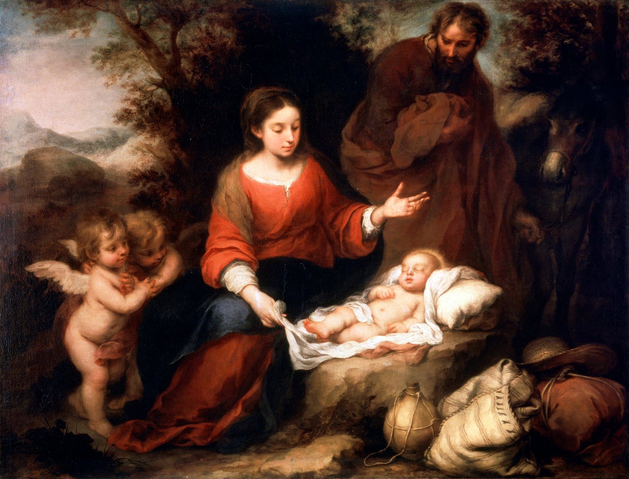 Odpočinek na útěku do Egypta, c1665 od Bartolomé Esteban Murillo