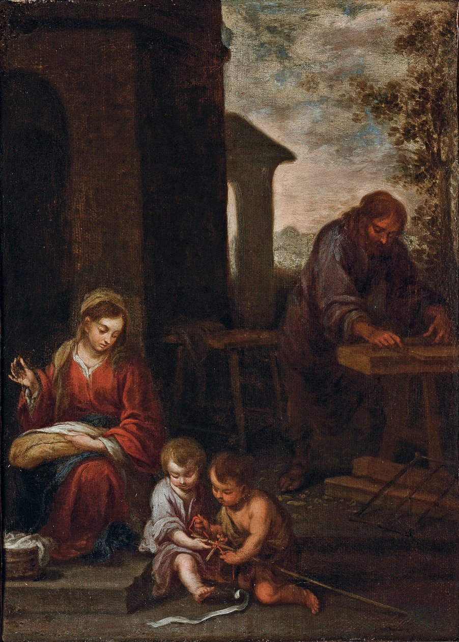Svatá rodina s dítětem sv. Jana Křtitele, 1660-70 od Bartolomé Esteban Murillo
