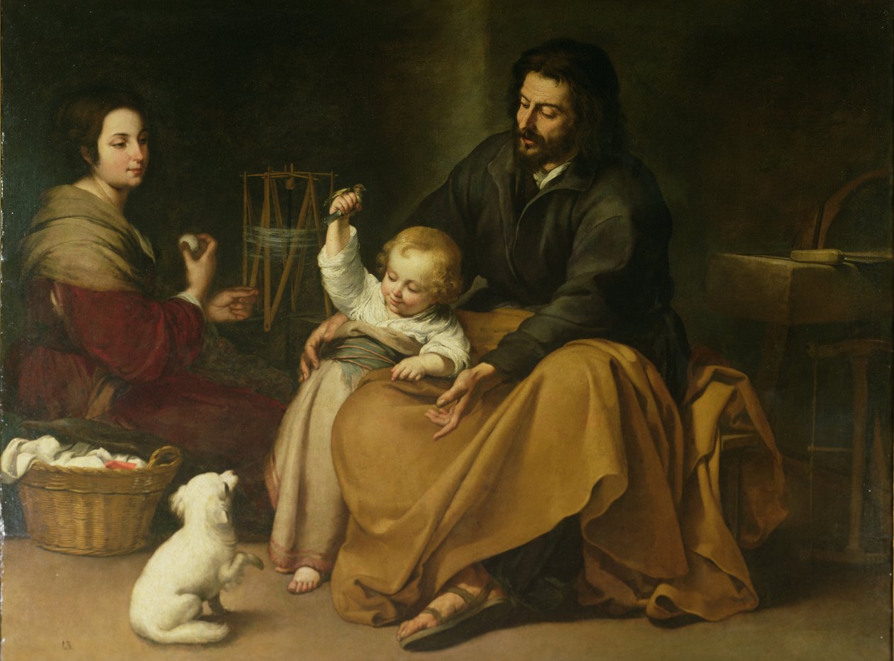 Svatá rodina s ptáčkem, kolem roku 1650 od Bartolomé Esteban Murillo
