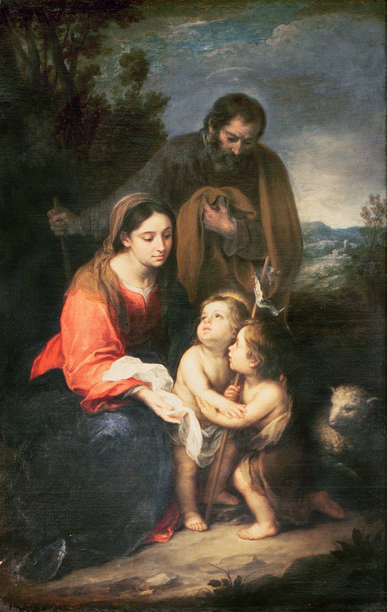 Svatá rodina s nemluvnětem sv od Bartolomé Esteban Murillo