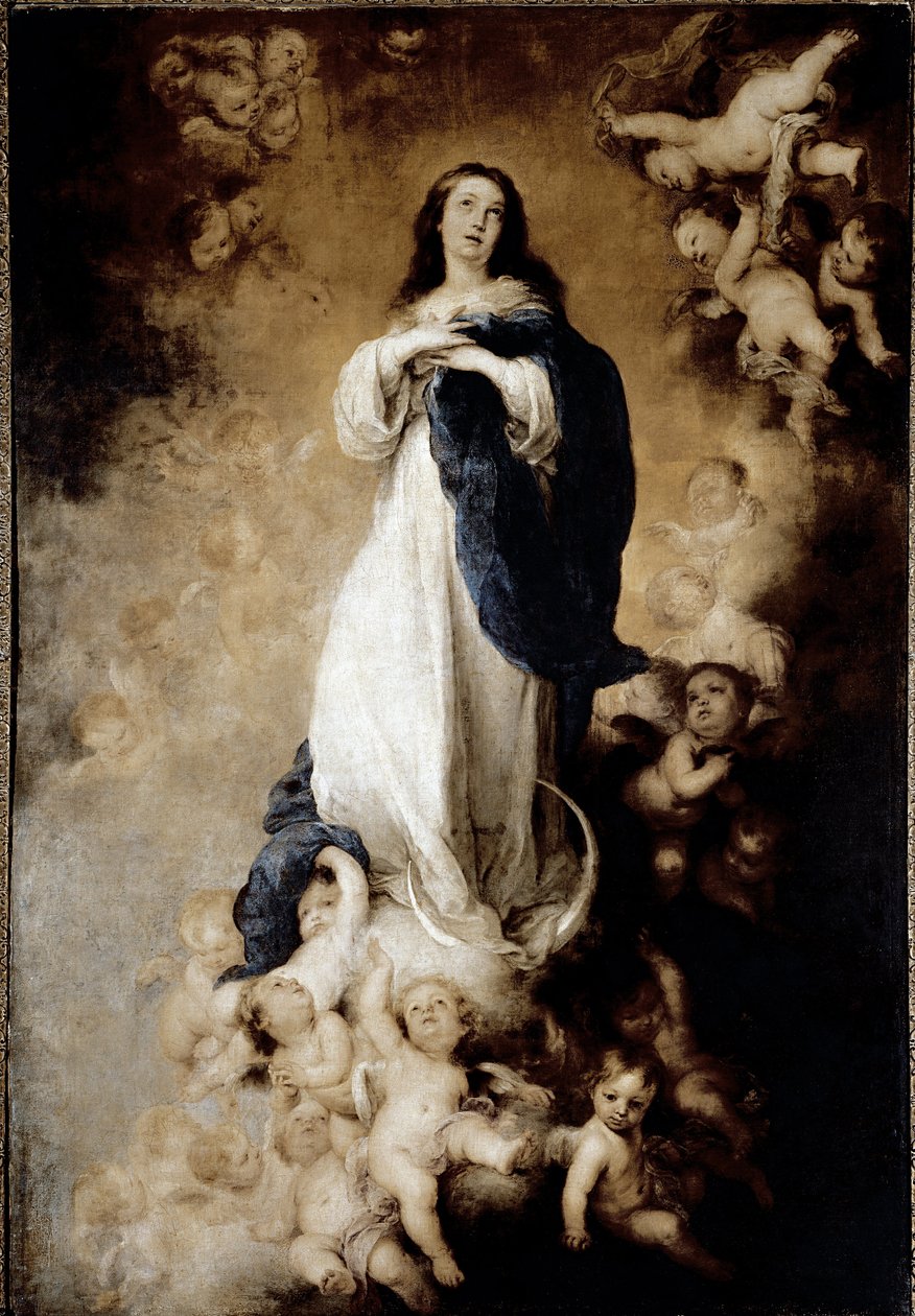 Neposkvrněné početí nebo Neposkvrněné početí duše. (olej na plátně od Bartolomé Esteban Murillo