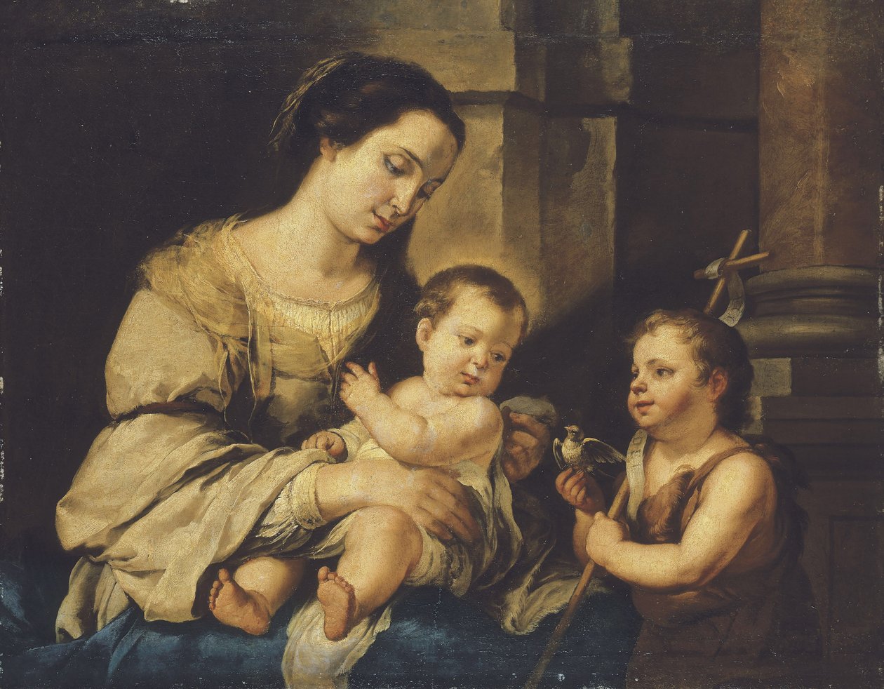 Panna a dítě s nemluvnětem sv. Janem Křtitelem od Bartolomé Esteban Murillo