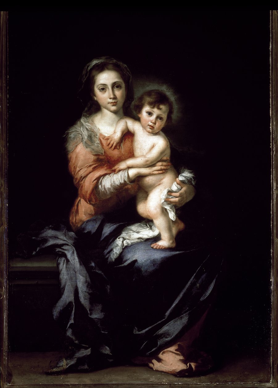 Panna s dítětem - olej na plátně od Bartolomé Esteban Murillo