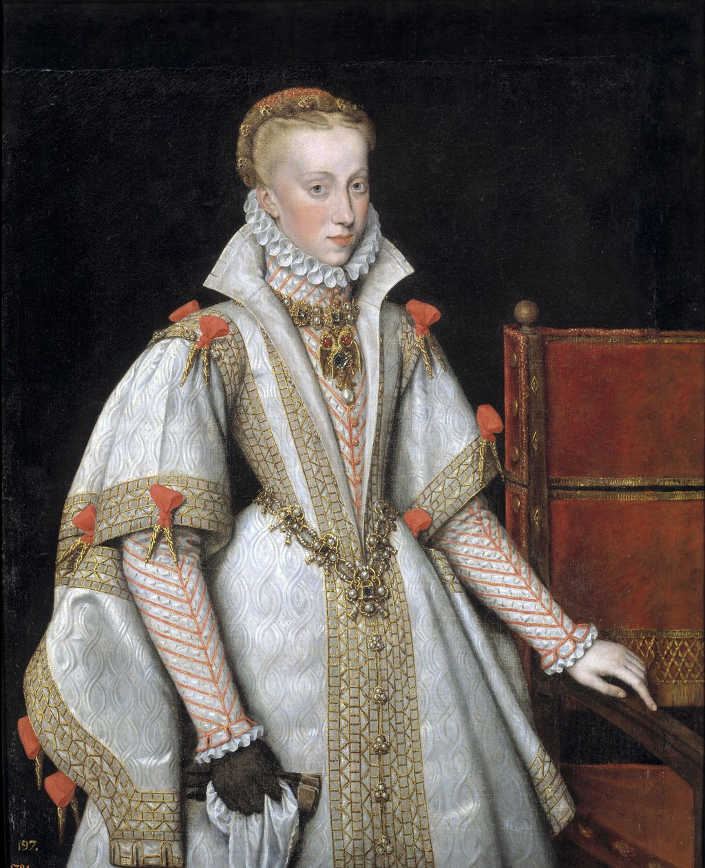 Portrét Anny Rakouské 1549-1580, královna choť Španělska, 1616 od Bartolomé González y Serrano