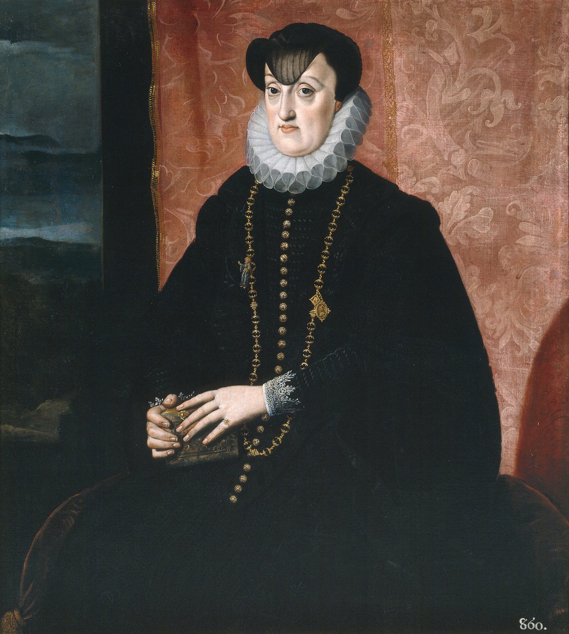 Anglicky: Archduchess Maria of Bavaria, Duchess of Styria (arcivévodkyně Marie Bavorská, vévodkyně Štýrská) od Bartolomé González y Serrano