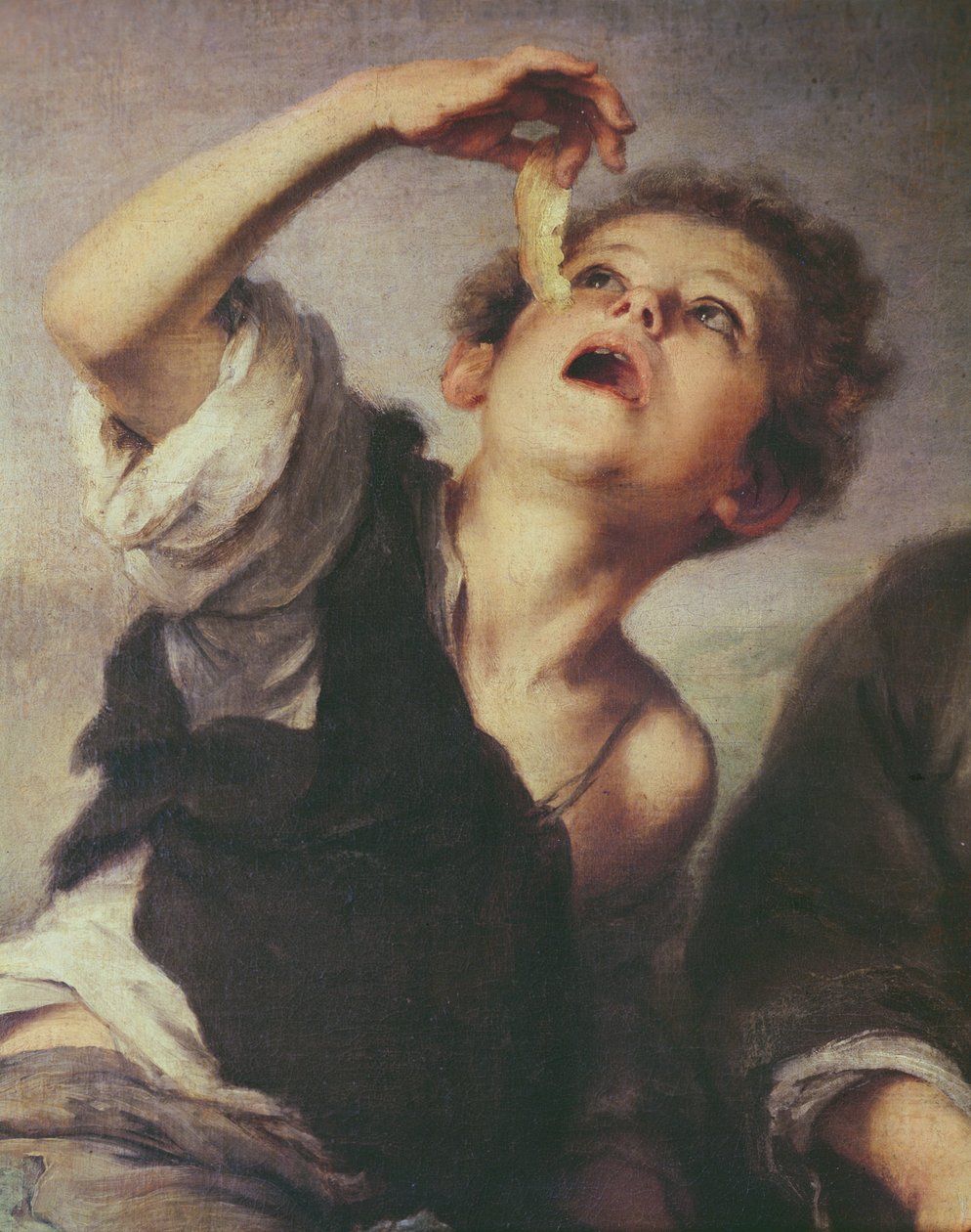 Detail dětí jedí koláč, 1670-75 olej na plátně viz 213978 od Bartolomé Esteban Murillo