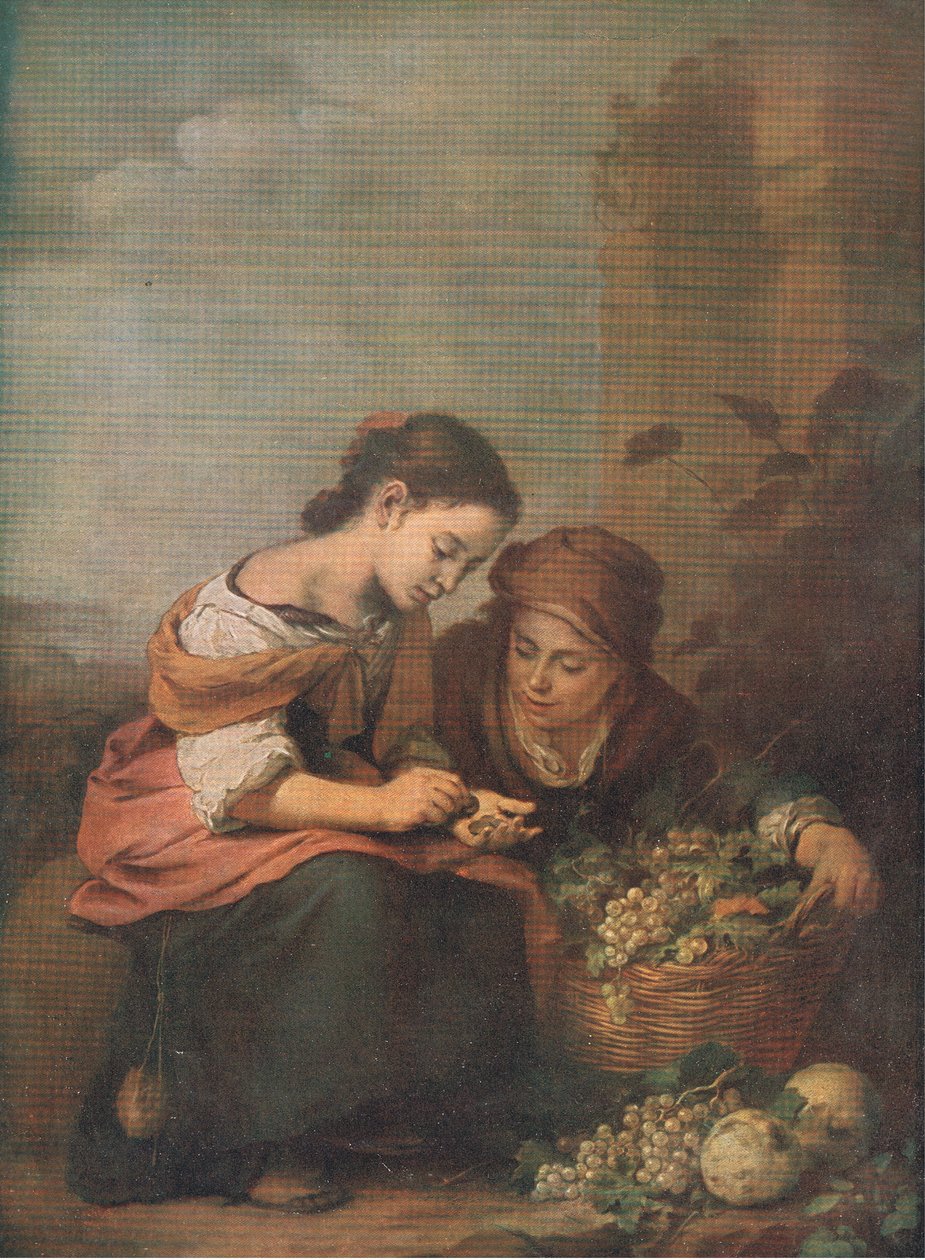 Prodavači ovoce počítají peníze, Bibbys Annual, 1916-17 od Bartolome Esteban after Murillo