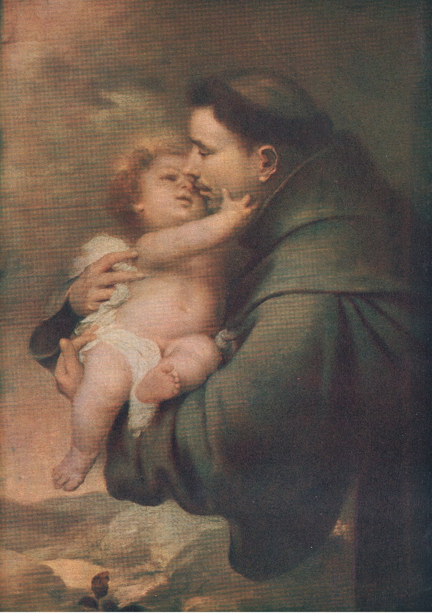 Svatý Antonín Paduánský s dítětem Kristem, Bibbys Annual, 1916-17 od Bartolome Esteban after Murillo
