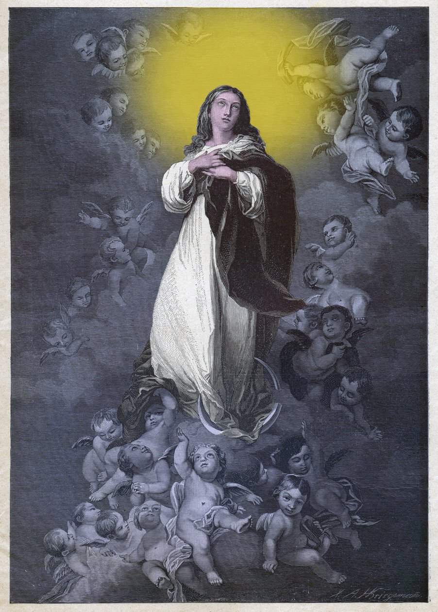 Neposkvrněné početí. (rytina, cca 1900) od Bartolome Esteban (after) Murillo