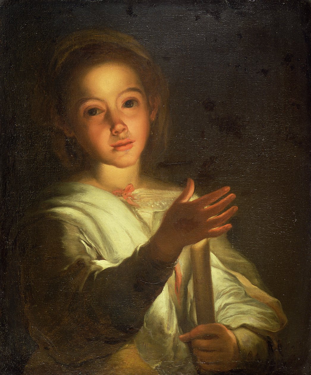 Mladá dívka stínící svíčku (olej na plátně) od Bartolome Esteban (follower of) Murillo