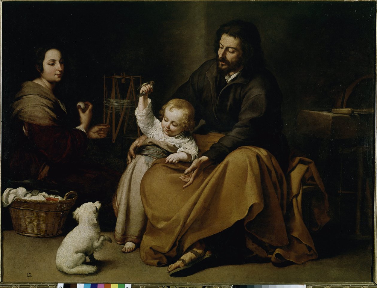 Svatá rodina ptáků. (olej na plátně, cca 1650) od Bartolomé Esteban Murillo
