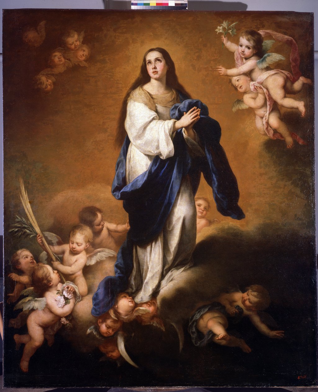 Nanebevzetí Panny Marie (Esquilache Neposkvrněného početí nebo Nanebevzetí Panny Marie). Obraz Bartolome Esteban Murillo (1617-1682) od Bartolomé Esteban Murillo