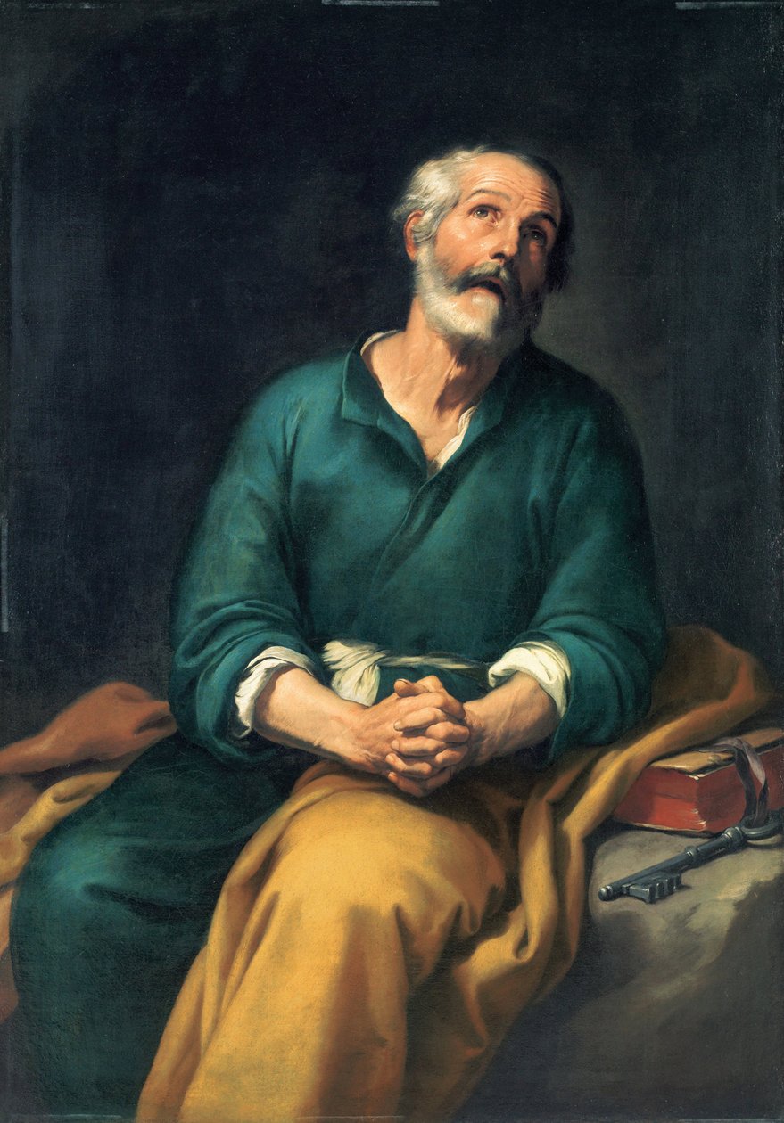 Slzy svatého Petra - obraz Bartolome Estebana Murilla (1617-1682) Svatý Petr v slzách Olej na plátně c. 1655 Bilbao Fine Arts Museum 148x104 od Bartolomé Esteban Murillo