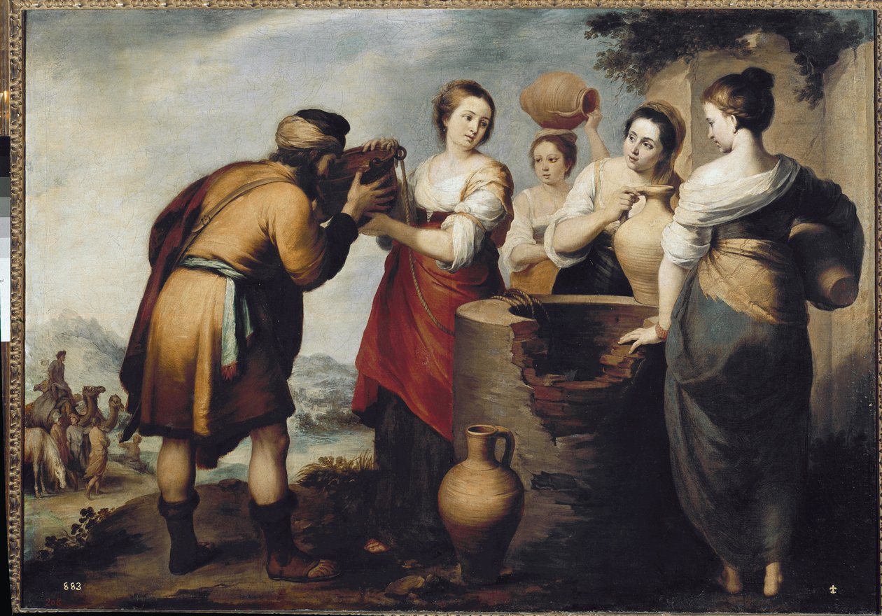 Rebecca a Eleazar u studny (olej na plátně od Bartolomé Esteban Murillo