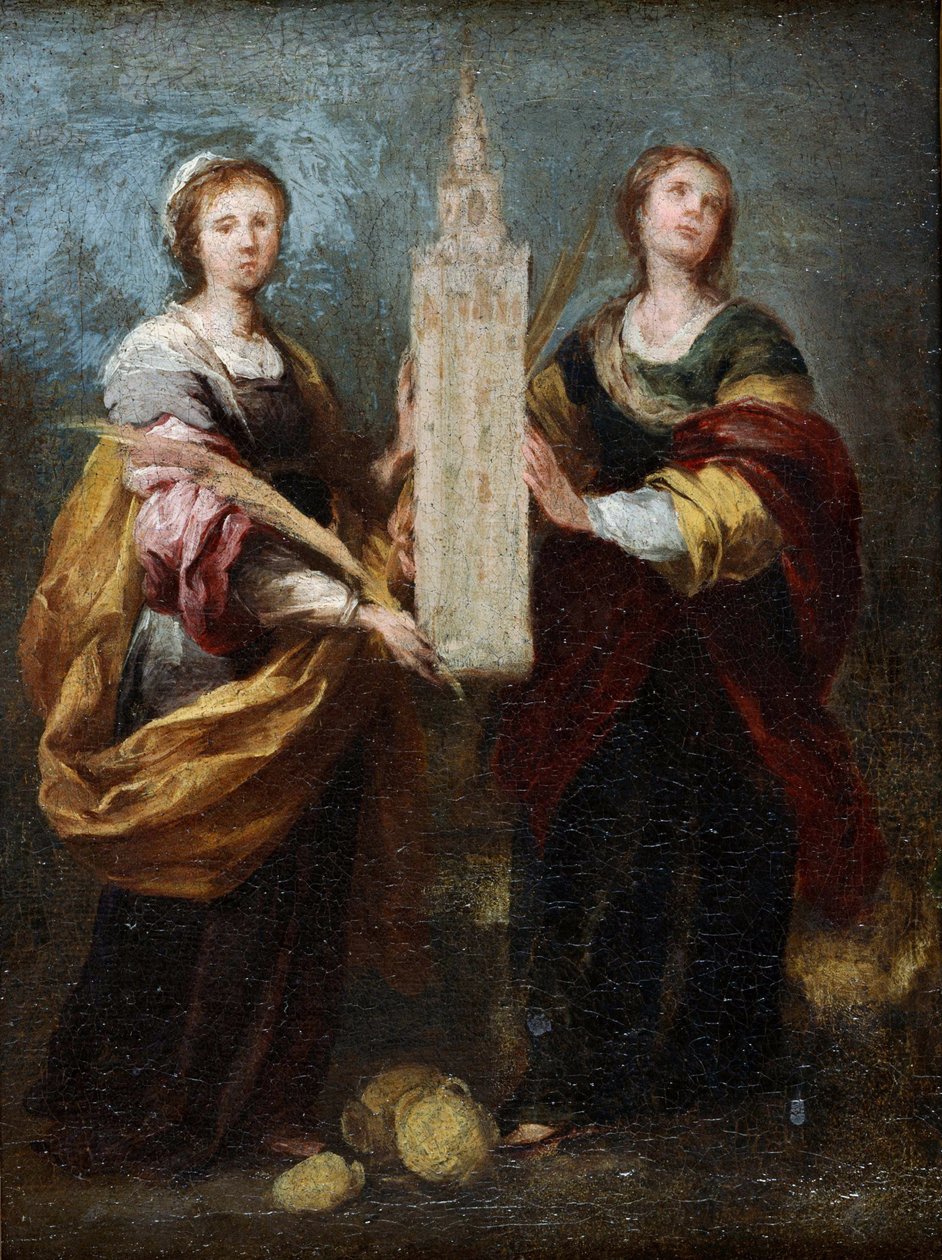 ""Reprezentace svatých Justus a Rufina (3. století)"" (Justa a Rufina) Malba Bartolome Esteban Murillo (1617-1682) Kolem 1665 Rozměr 32x24 cm Národní muzeum západního umění, Tokio od Bartolomé Esteban Murillo