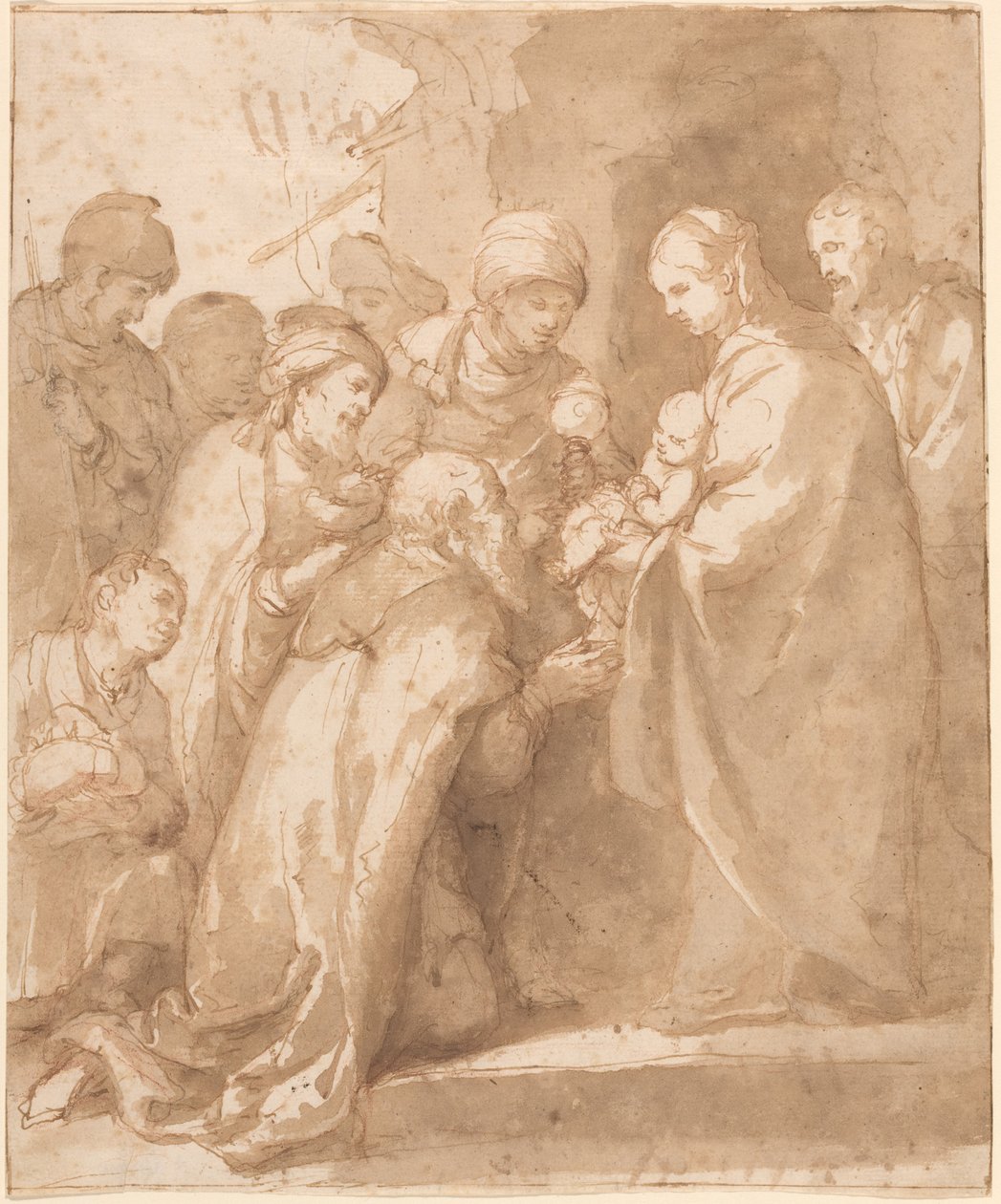 Klanění mudrců, cca 1650-1656 (pero a tuš) od Bartolome Esteban Murillo
