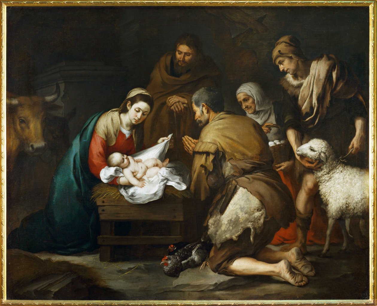 Klanění pastýřů ... (malba na plátně) od Bartolomé Esteban Murillo