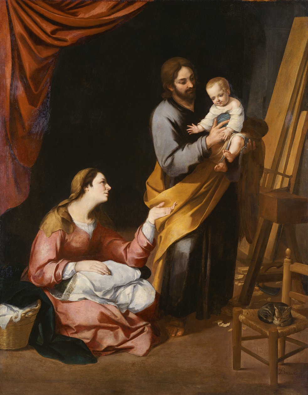 Svatá rodina v tesařské dílně (olej na plátně) od Bartolomé Esteban Murillo