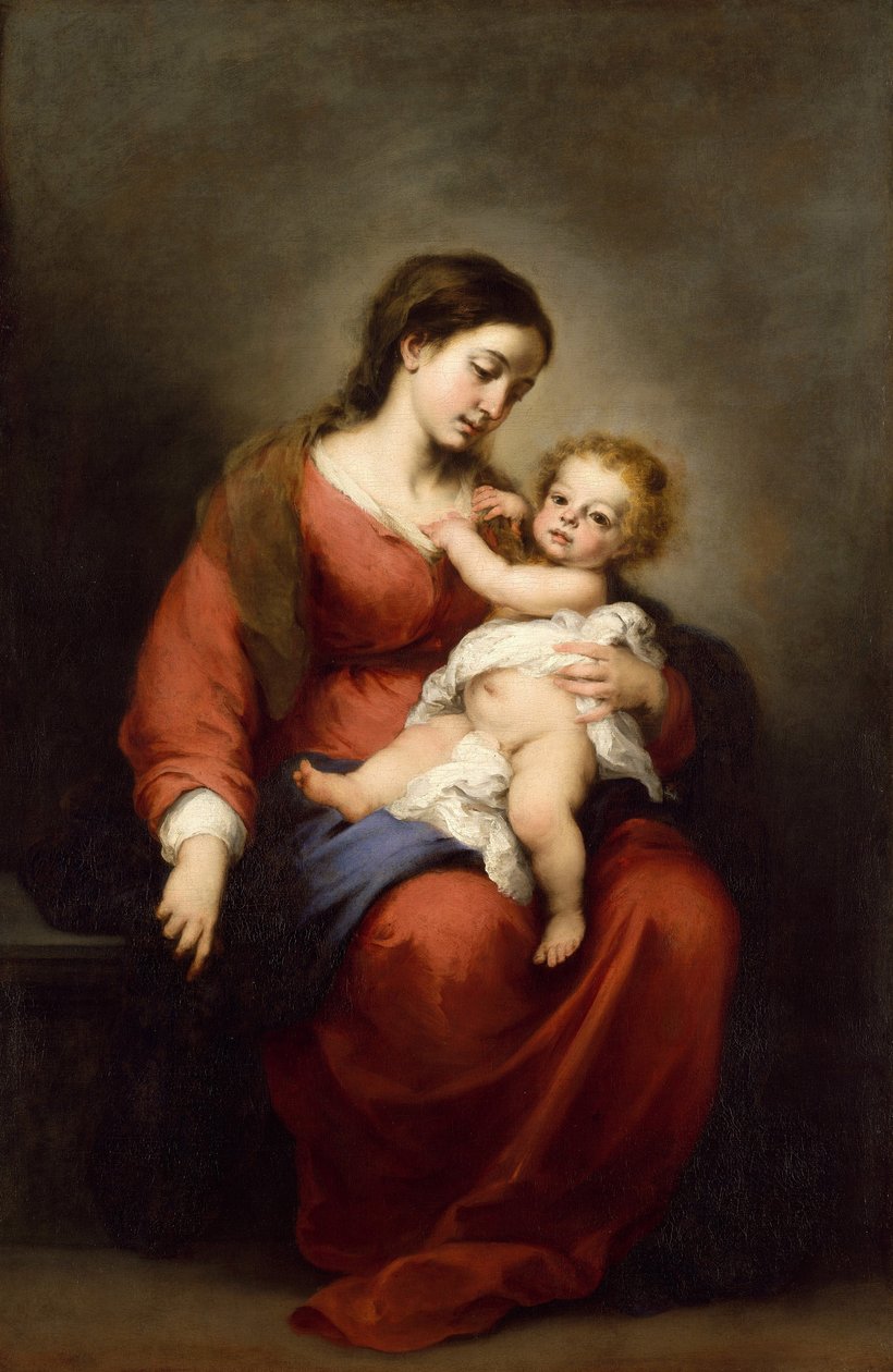 Panna a dítě, kolem 1670-72 (olej na plátně) od Bartolomé Esteban Murillo