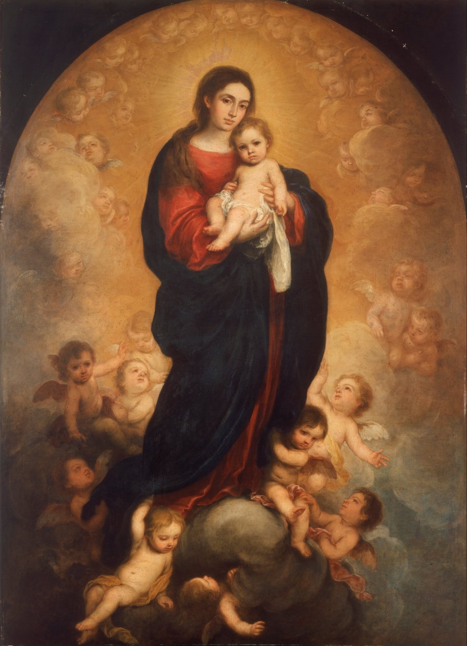 Panna a dítě ve slávě od Bartolomé Esteban Murillo