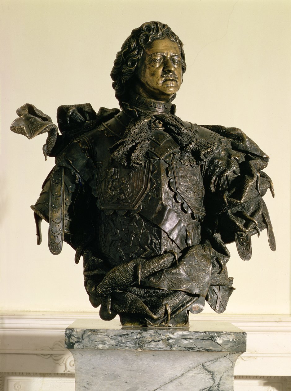 Portrétní busta Petra I. (1672-1725), 1723-29 (bronz) od Bartolomeo Carlo, conte Rastrelli