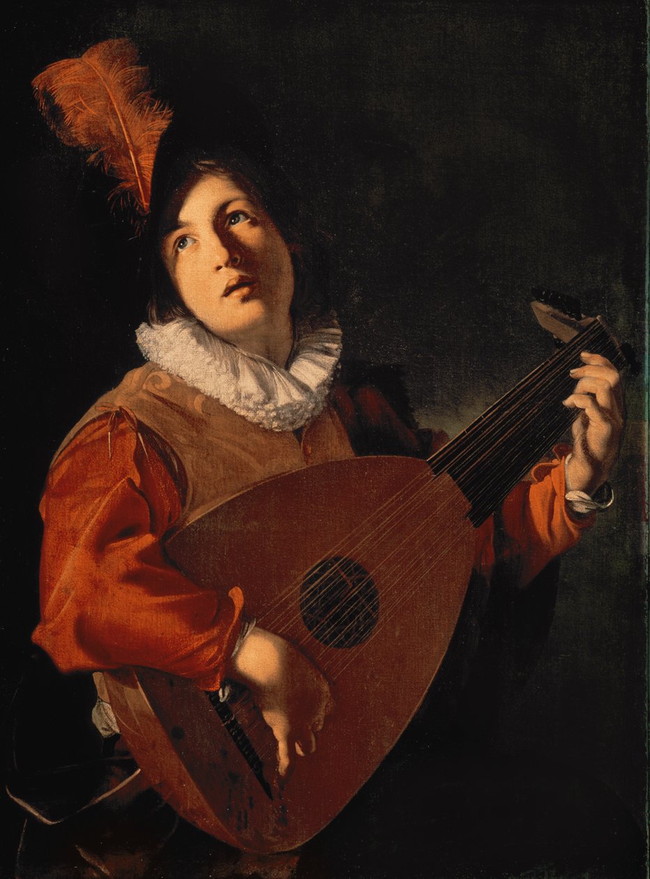 Mladý muž s loutnou od Bartolomeo Manfredi