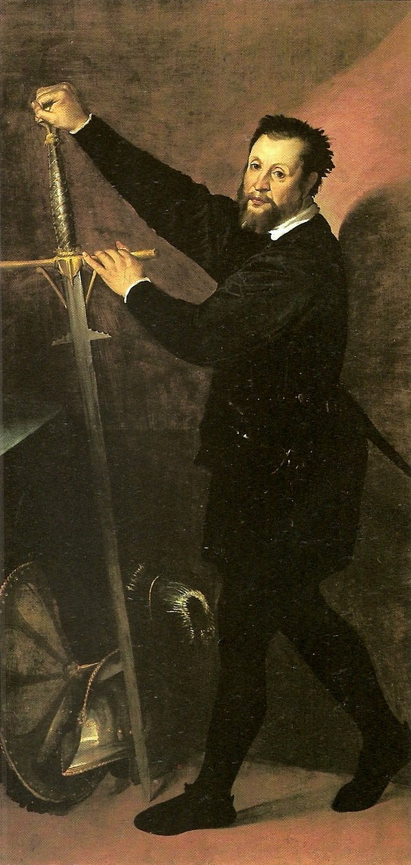 Portrét muže s mečem nebo Portrét zbrojíře od Bartolomeo Passarotti