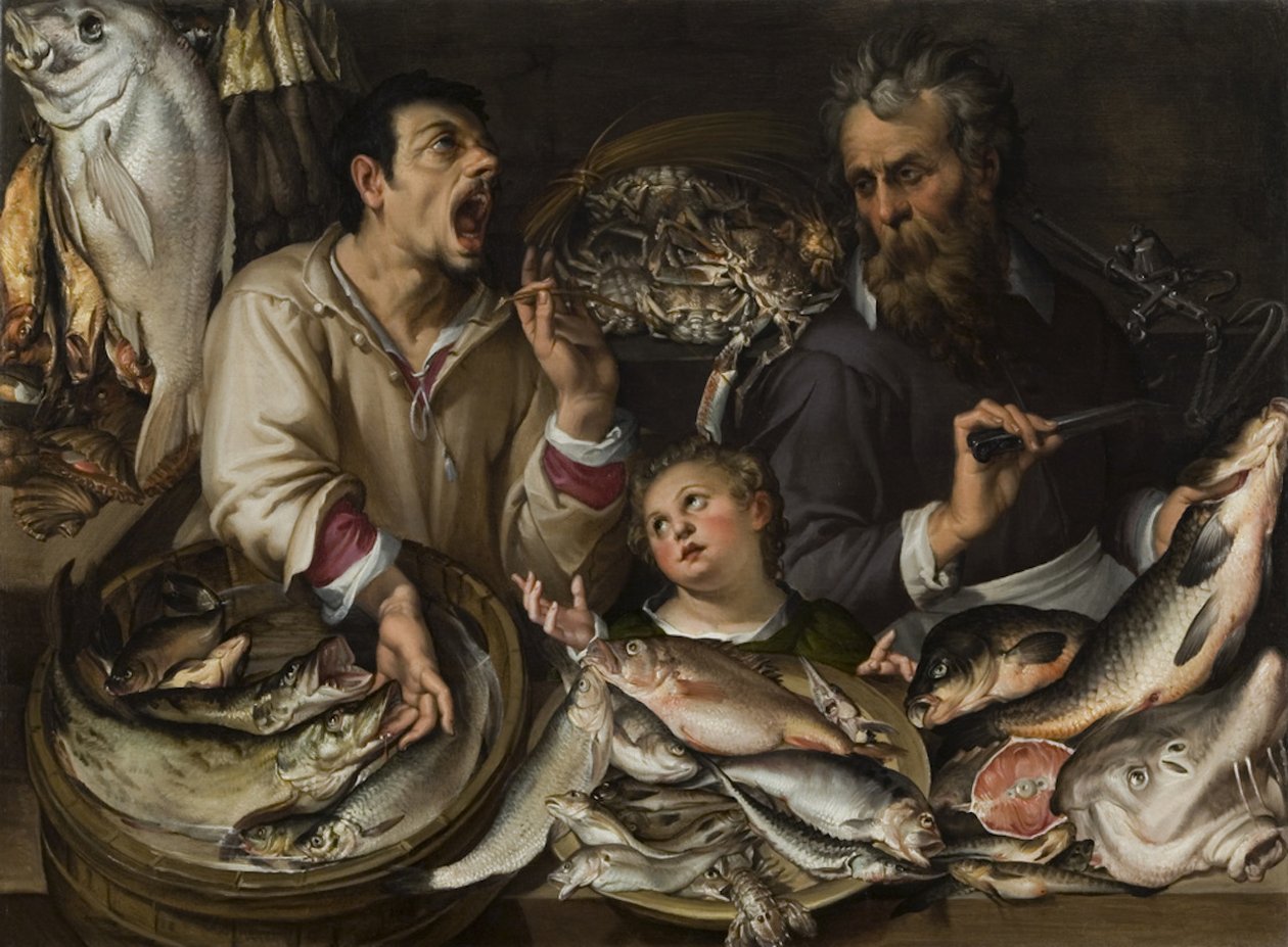Obchodníci s rybami od Bartolomeo Passarotti
