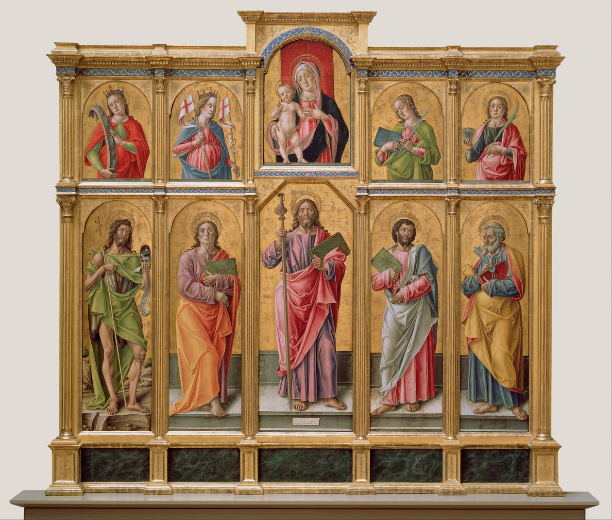 Polyptych se svatým Jamesem Majorem, Madonnou a dítětem a svatými od Bartolomeo Vivarini