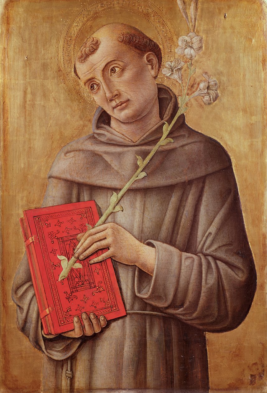 Svatý Antonín Paduánský (tempera na panelu) od Bartolomeo Vivarini