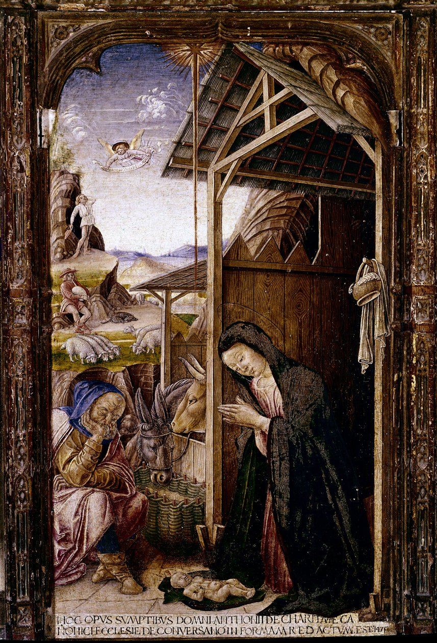 Polyptych z Conversana, detail Narození Páně od Bartolomeo (and workshop) Vivarini