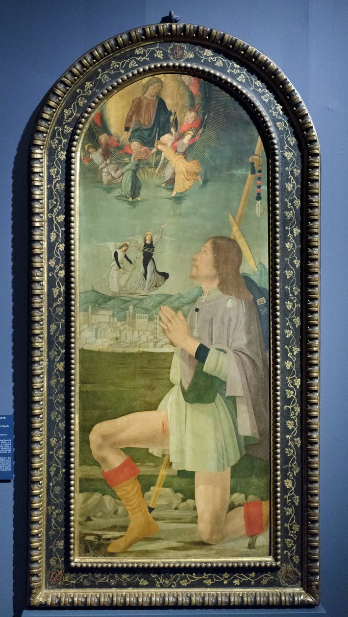 Svatý Roch zahání mor z Arezza, asi 1479-80 (tempera na desce) od Bartolomeo (attr. to) Della Gatta