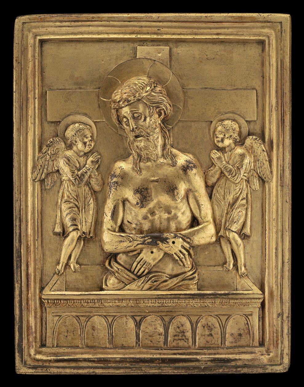 Mrtvý Kristus se dvěma anděly. od Bartolomeo Bellano