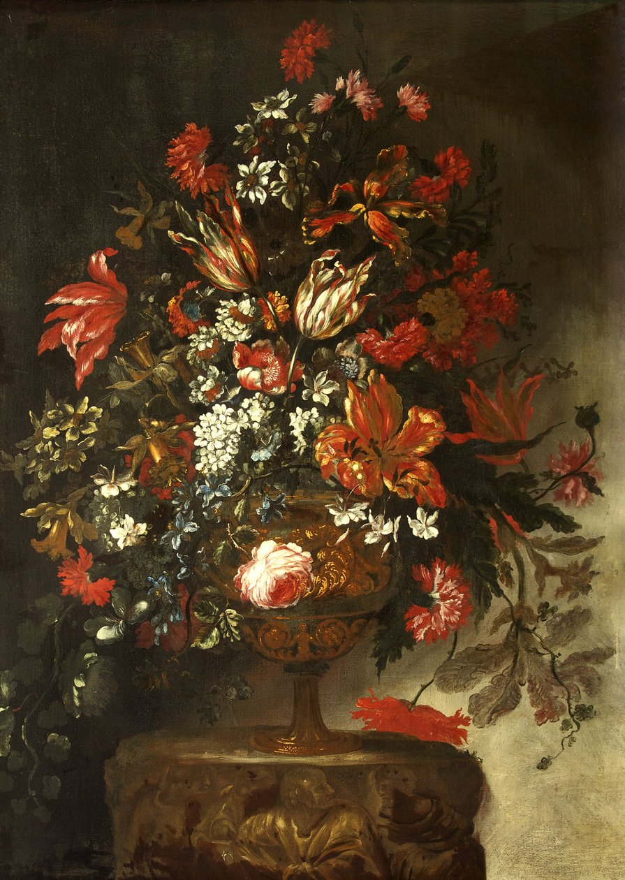 Flower Piece, cca 1700 (olej na plátně) od Bartolomeo Bimbi