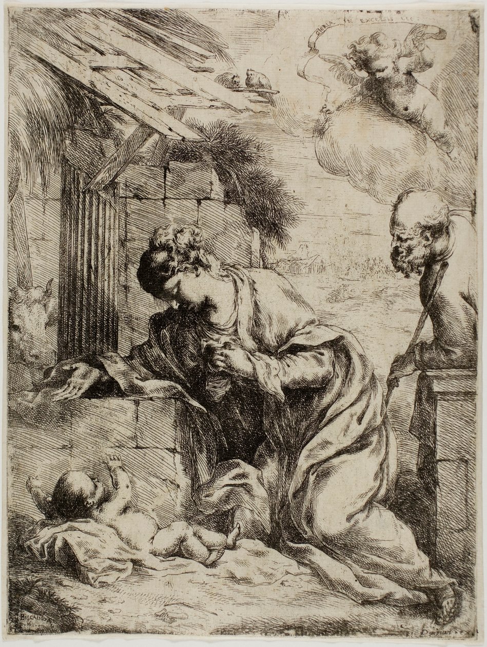 Panna adorující Jezulátko od Bartolomeo Biscaino