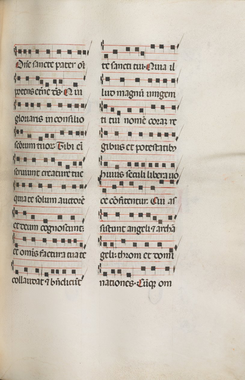 Missale: Fol. 112: obsahuje nějakou hudbu jako součást liturgie Květné neděle, 1469. od Bartolomeo Caporali