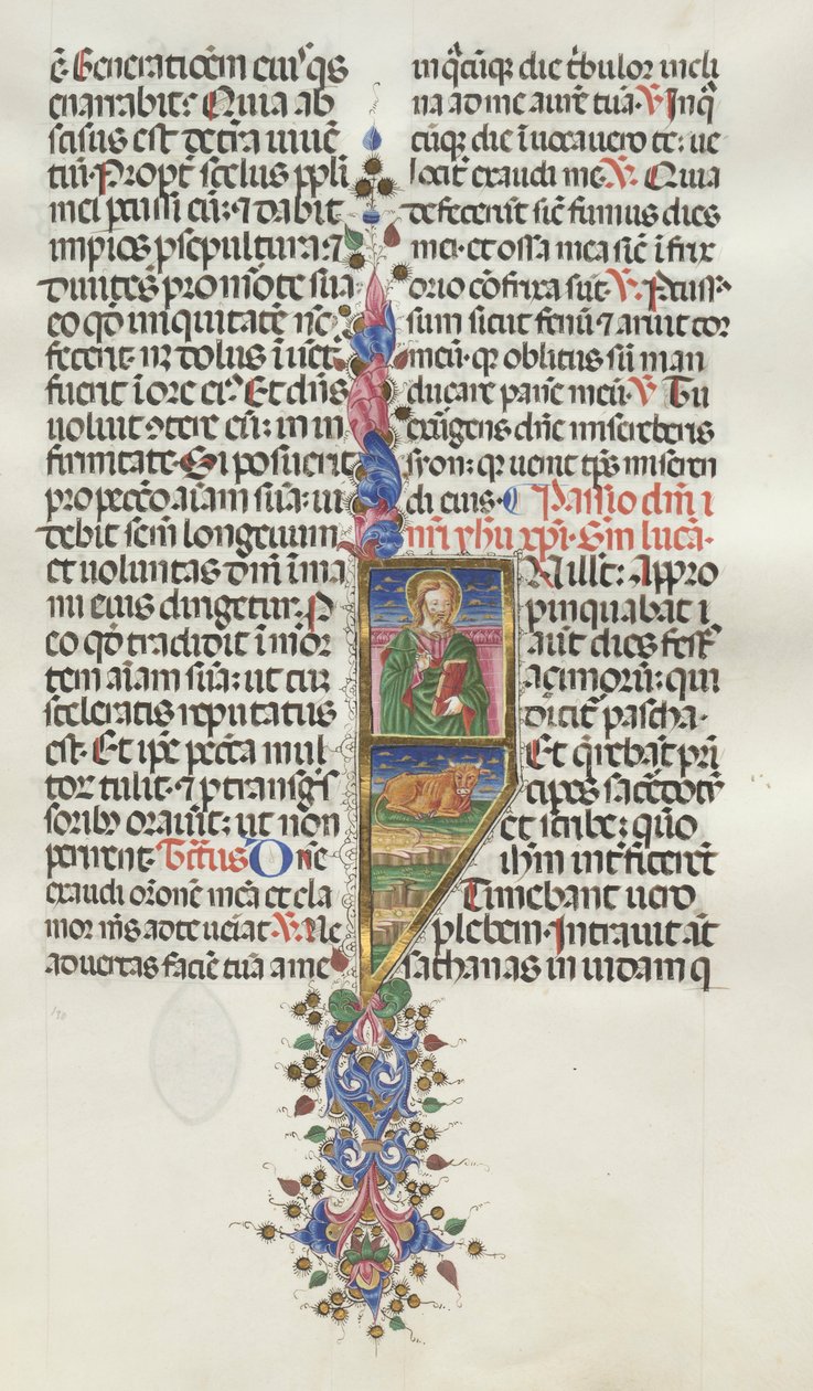 Missale: Fol. 131: Svatý Lukáš s býkem, 1469. od Bartolomeo Caporali