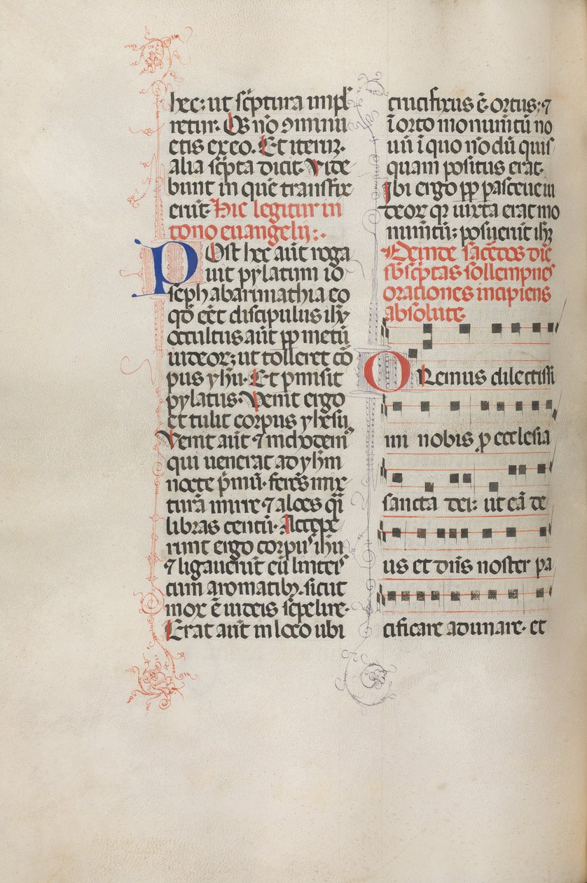 Missale: Fol. 145v: Hudba pro různé modlitby, 1469. od Bartolomeo Caporali