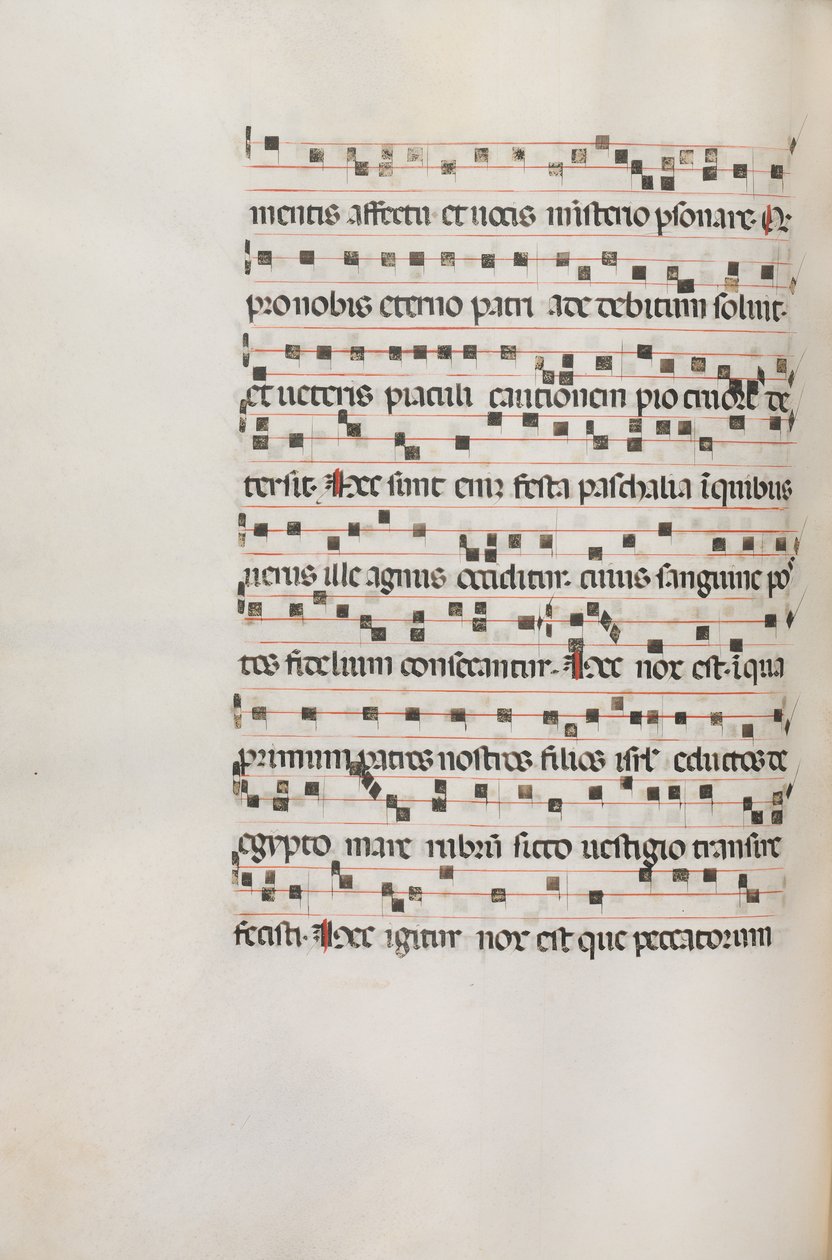 Missale: Fol. 154v: Hudba pro Exultet, 1469 od Bartolomeo Caporali