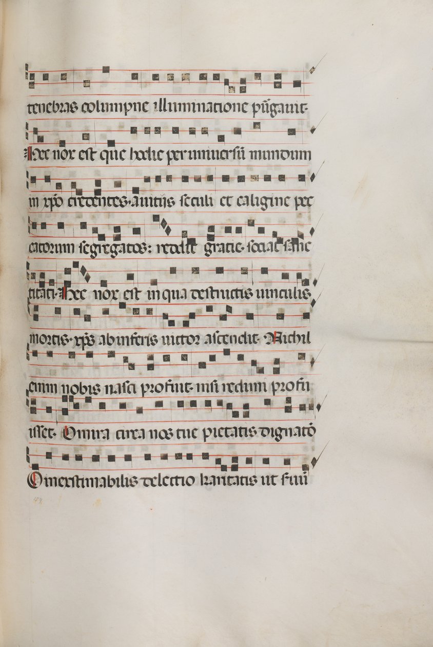 Missale: Fol. 155: Music for Exultet, 1469 od Bartolomeo Caporali