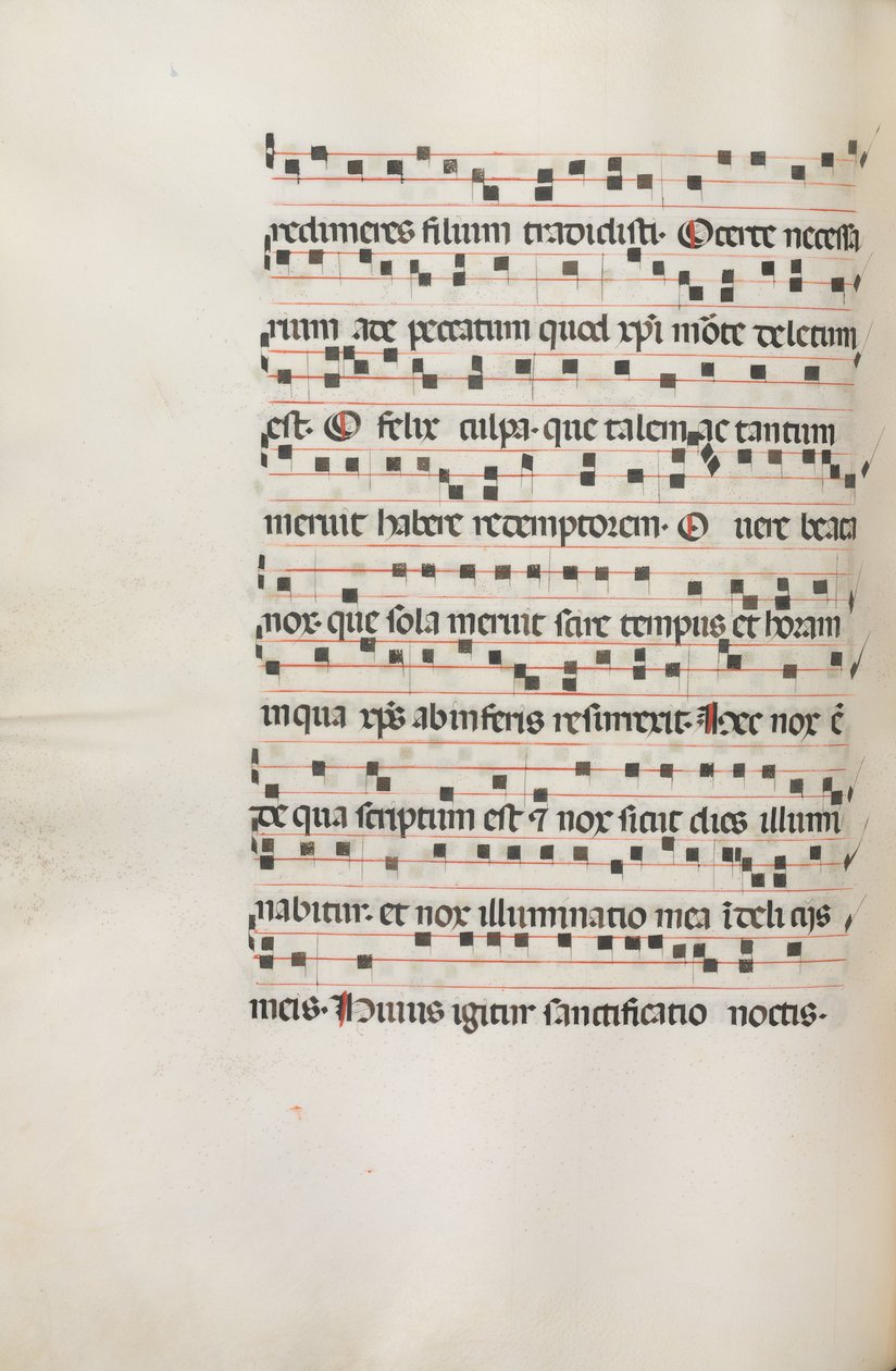 Missale: Fol. 155v: Hudba pro Exultet, 1469 od Bartolomeo Caporali
